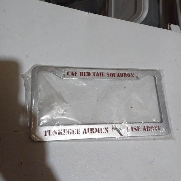 CAF red tail squadron Tuskegee airmen rise above license plate frame pre owned - Picture 5 of 7